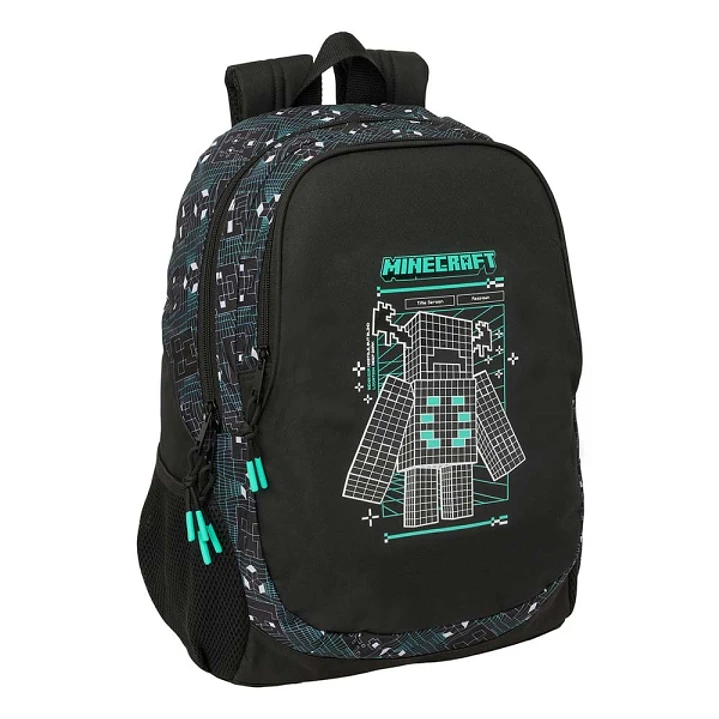 Safta Minecraft Screen Mochila - 23L - Adaptable a Carro - Espalda Acolchada - Portabotellas - Cremallera con Doble Tirador - Asa de Mano - Hombreras  1