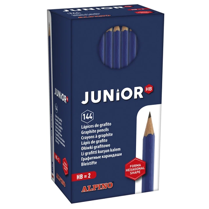Alpino Junior Pack de 144 Lapices de Grafito HB con Cabecilla - Espacio para el Nombre 1