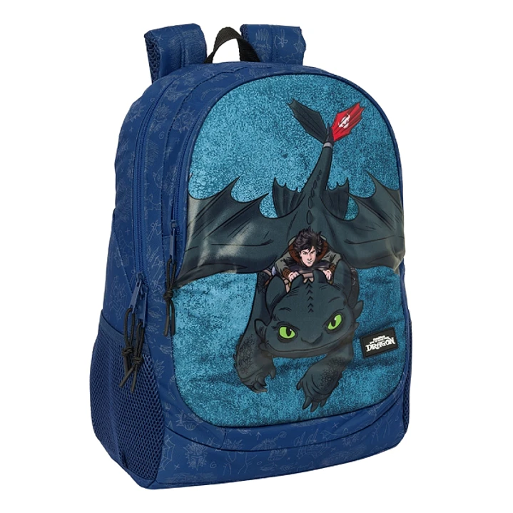 Safta Como Entrenar a Tu Dragon Mochila Adaptable a Carro - Portabotellas - Doble Tirador en Cremalleras - Hombreras Ergonomicas - Asa Superior de Man 1