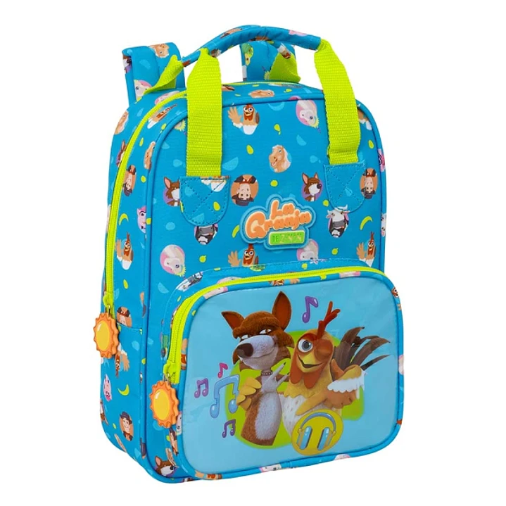 Safta la Granja de Zenon Mochila Infantil - Tarjeta de Identificacion Personal - Bolsillo Frontal - Hombreras Acolchadas - 20x28x8cm - Color Azul y Am 1