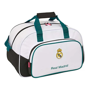 Safta Real Madrid Equipacion 26/27 Bolsa de Deporte - Bandolera Ajustable - Bolsillo Frontal - Cremallera con Doble Tirador - Tacos en la Base - 40x24