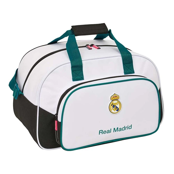 Safta Real Madrid Equipacion 26/27 Bolsa de Deporte - Bandolera Ajustable - Bolsillo Frontal - Cremallera con Doble Tirador - Tacos en la Base - 40x24 1