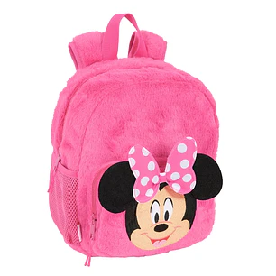 Safta Minnie Mouse Mochila Guarderia de Peluche - Textura Suave - Tarjeta de Identificacion - Asa de Mano Superior - 6L - 220x100x270mm - Color Rosa