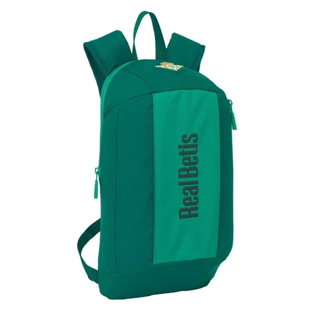 Safta Real Betis Balompie Mini Mochila - Hombreras Ergonomicas - Resistente al Agua - Bolsillo Frontal - Asa de Mano - 8.5L - 220x100x390mm - Color Ve 1