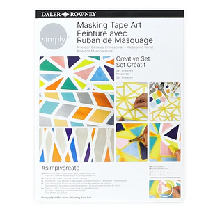 Daler Rowney Simply Creative Pack de Acuarelas Opacas - Tematica de Arte con Cinta de Enmascarar - Caja de Carton - Colores Surtidos