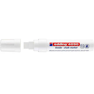 Edding 4090 Rotulador de Tiza Liquida - Punta Biselada - Trazo entre 4 y 15mm - Olor Neutro - Color Blanco