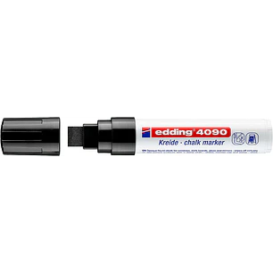 Edding 4090 Rotulador de Tiza Liquida - Punta Biselada - Trazo entre 4 y 15mm - Olor Neutro - Color Negro