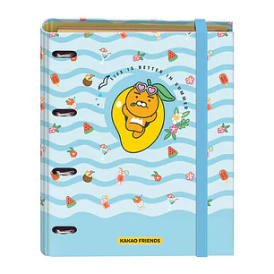 Dohe Kakao Friends Summer Holiday Carpeta de 4 Anillas Formato A4 con Recambio de 100 Hojas - 4 Separadores de Colores - Cierre con Goma Elastica - An