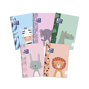 Oxford Kids Libreta Grapada A5+ Lisa Tapa Blanda Tacto Suave Touch - Ideal para Niños - Tamaño A5+ - Tapa Blanda con Tacto Suave - 48 Hojas - Surtido 