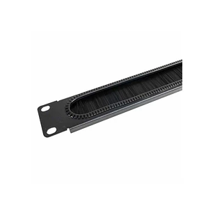 WP Guia 1U Cableado con Cepillo - 490x15x55mm - Color Negro