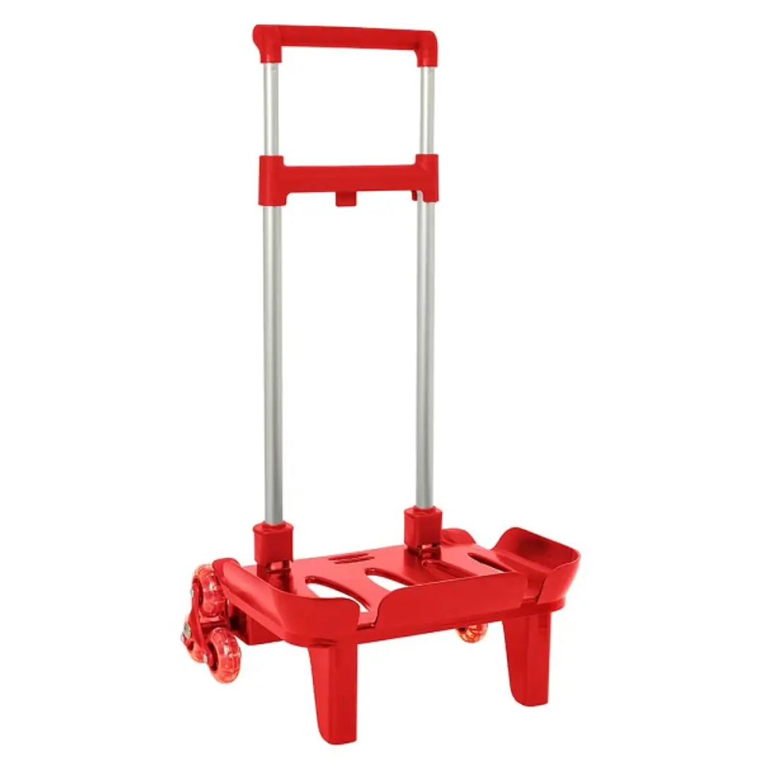 Safta Carro Portamochilas - Ruedas Antivibracion - Cubierta de Goma Transparente - Sistema de Sujecion Universal - Compacto y Plegable - 32x16x44cm -  1
