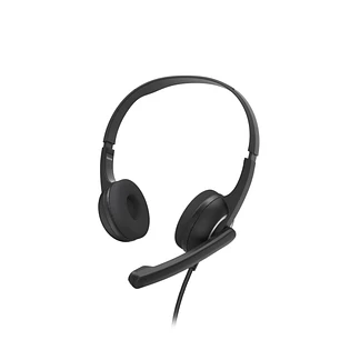 Hama Hs-USB250 V2 Auriculares con Microfono Omnidireccional - Cable 2m - Diadema Ajustable - Almohadillas de Malla - Color Negro y Plata