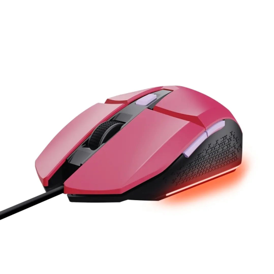 Trust Raton Gaming Iluminado Felox - Velocidad Ajustable hasta 6400 PPP - 3 Configuraciones LED Multicolor - 6 Botones Programables 1