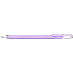 Pentel Hybrid Milky Boligrafo de Bola - Punta Fina 0.8mm - Trazo 0.4mm - Tinta de Gel Opaca - Color Violeta Pastel