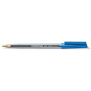 Staedtler Stick 430 Boligrafo con Capuchon - Punta 0.35mm - Tinta Endeleble - Color Azul