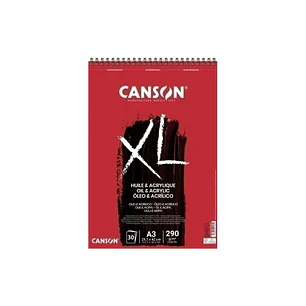 Canson XL Oleo & Acrilico Album Espiral de 30 Hojas A3 - 290g - Grano Fino - Color Blanco