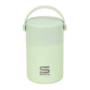 Safta Termo para Alimentos - Acero Inoxidable - Cuchara Plegable - Base de Silicona - Asa Superior - 12h Caliente - 24h Frio - Acero Inoxidable - 10.5