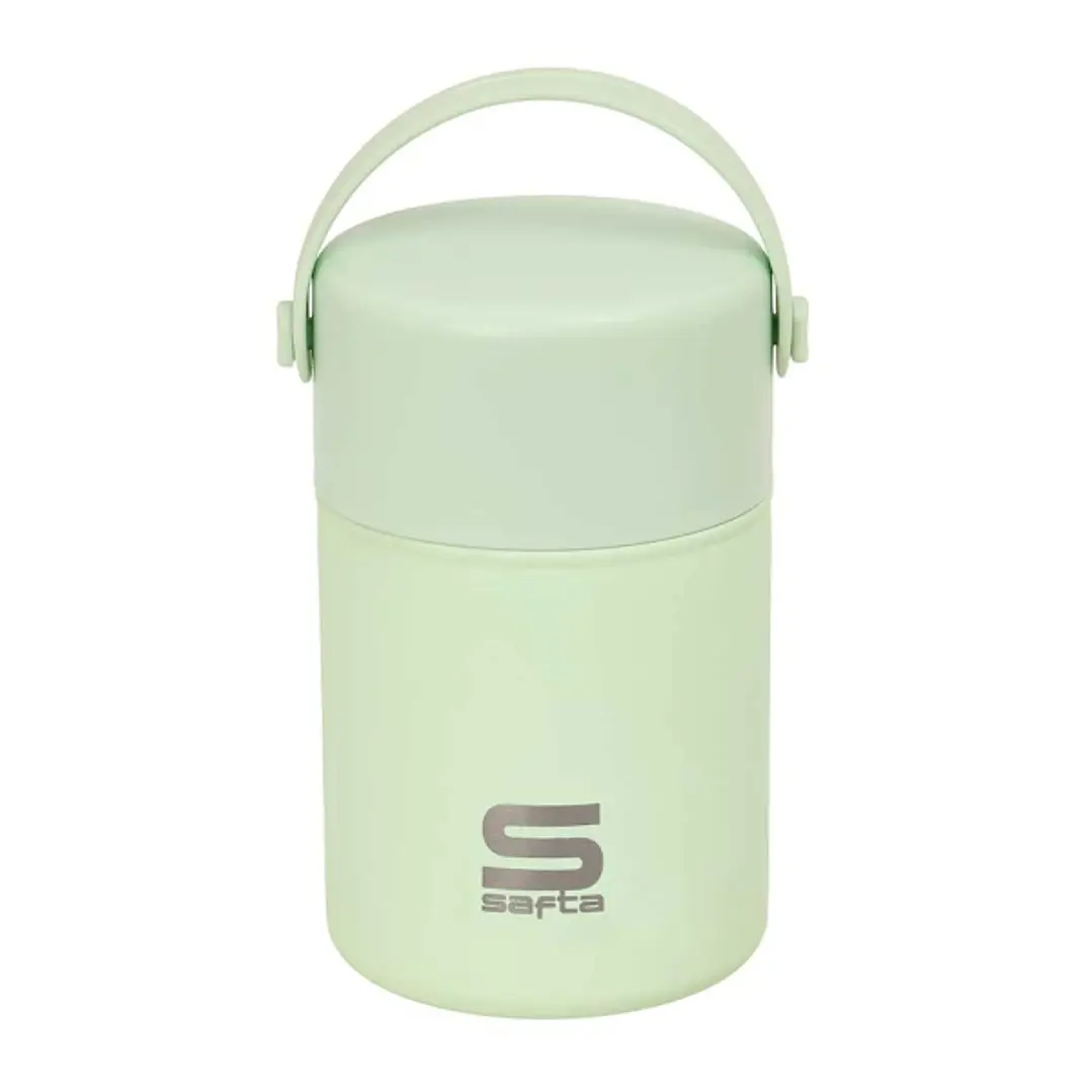Safta Termo para Alimentos - Acero Inoxidable - Cuchara Plegable - Base de Silicona - Asa Superior - 12h Caliente - 24h Frio - Acero Inoxidable - 10.5 1