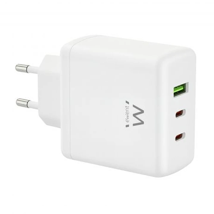 Ewent EW1329 Cargador GaN 65W - 2xUSB-C PD3.0 - 1xUSB-A QC3.0 - Color Blanco 1