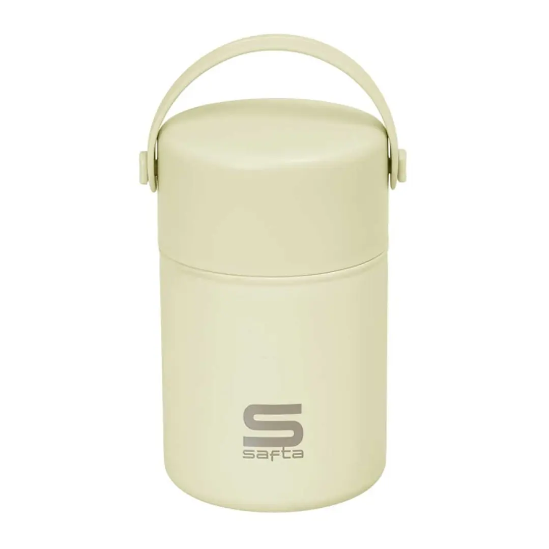 Safta Termo para Alimentos - Acero Inoxidable - Cuchara Plegable - Base de Silicona - Asa Superior - 12h Caliente - 24h Frio - Acero Inoxidable - 10.5 1