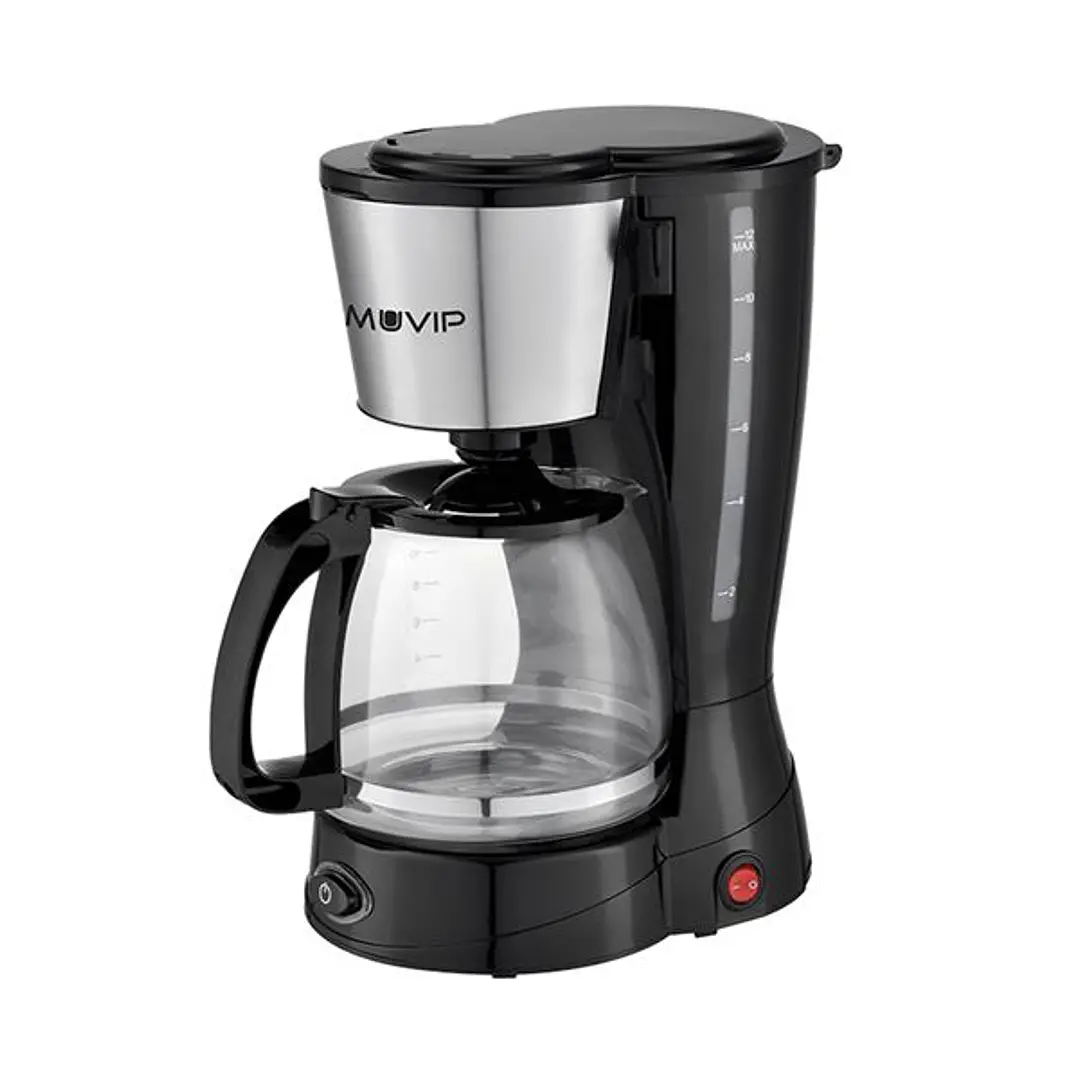 Muvip Cafetera de Goteo - Eléctrica - 800W - Funcion antigoteo - Filtro Permanente Abatible - Indicador Nivel de Agua - Contenedor transparente - Capa 1
