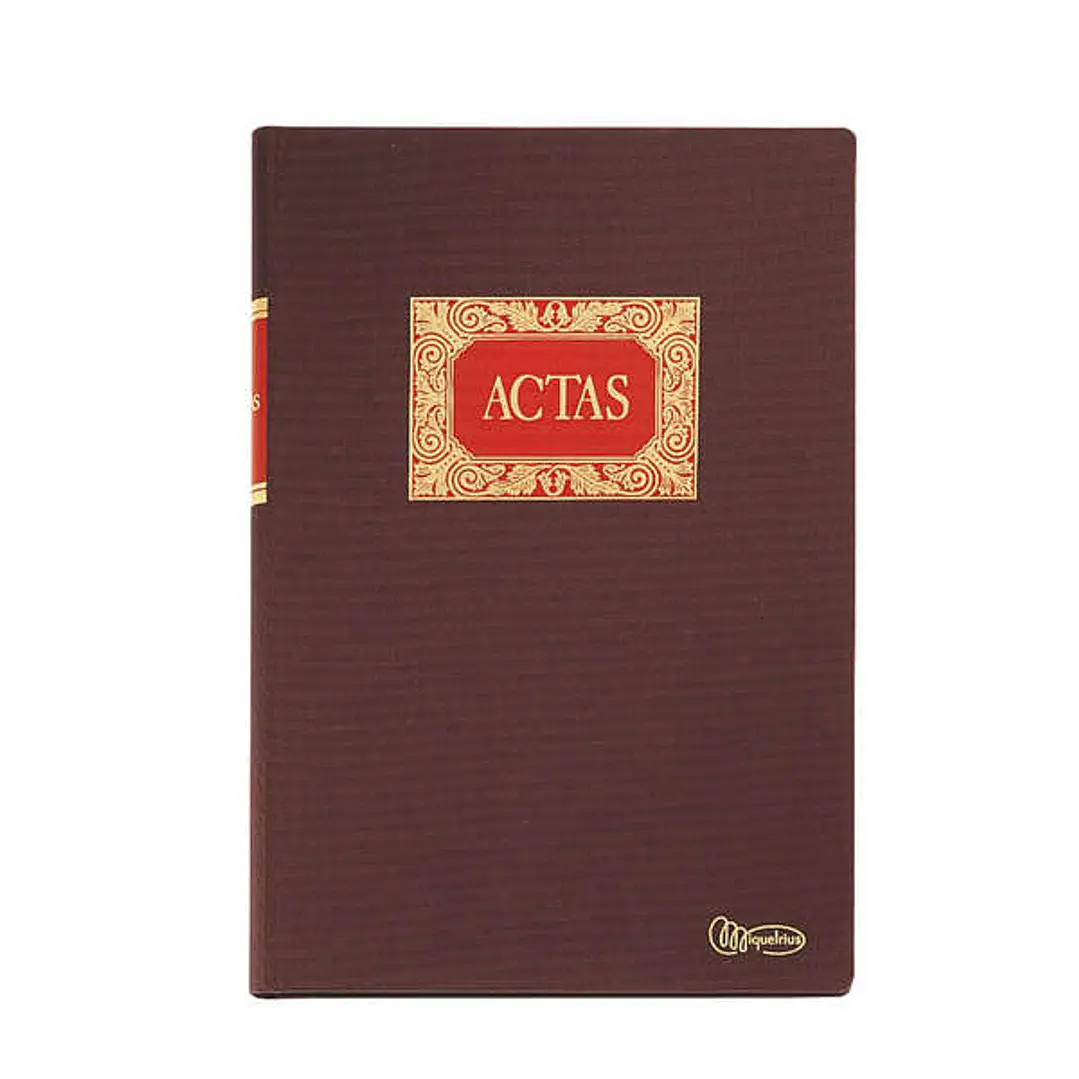 Miquel Rius Libro de Actas - Tamaño Folio Natural - 100 Hojas - Forrado en Tela - Detalles en Stamping - Corte de Color Azul 1