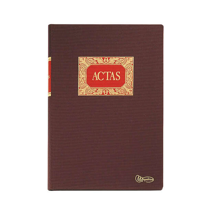 Miquel Rius Libro de Actas - Tamaño Folio Natural - 100 Hojas - Forrado en Tela - Detalles en Stamping - Corte de Color Azul 1