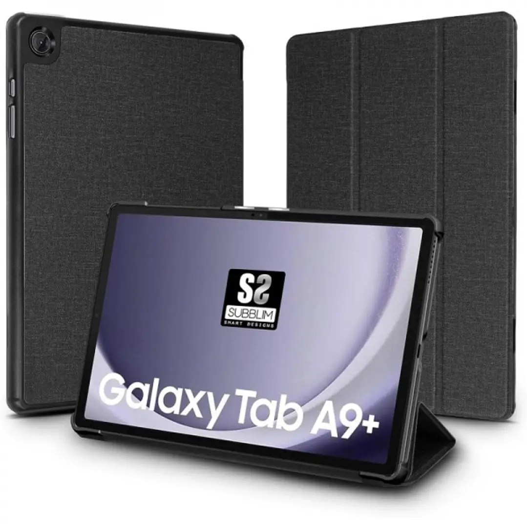 Subblim Shock Case Funda Exclusiva para Samsung Galaxy Tab A9+ - Cierre Magnetico - Bordes Reforzados - 3 Modos de Soporte - Color Negro 1
