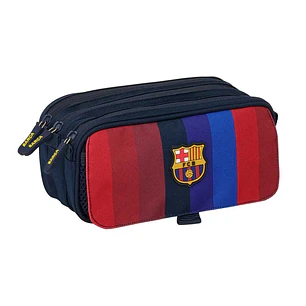 Safta F.C.Barcelona 1ª Equipacion 26/27 Portatodo - 3 Compartimentos con Cremallera - Cinta Trasera Adaptable - Bolsillo Frontal de Rejilla con Velcro