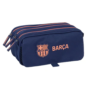Safta F.C.Barcelona 2ª Equipacion Portatodo - 3 Compartimentos con Cremalleras - Bolsillo Frontal - Cinta Adaptable - 1.72L - 215x80x100mm - Color Azu