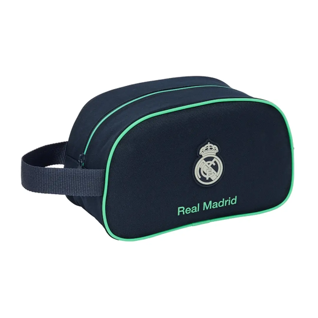 Safta Real Madrid 2ª Equipacion 25/26 Neceser de 5L - Cremallera - Asa Lateral - Adapatable a Carro - 260x120x150mm - Color Azul Marino 1