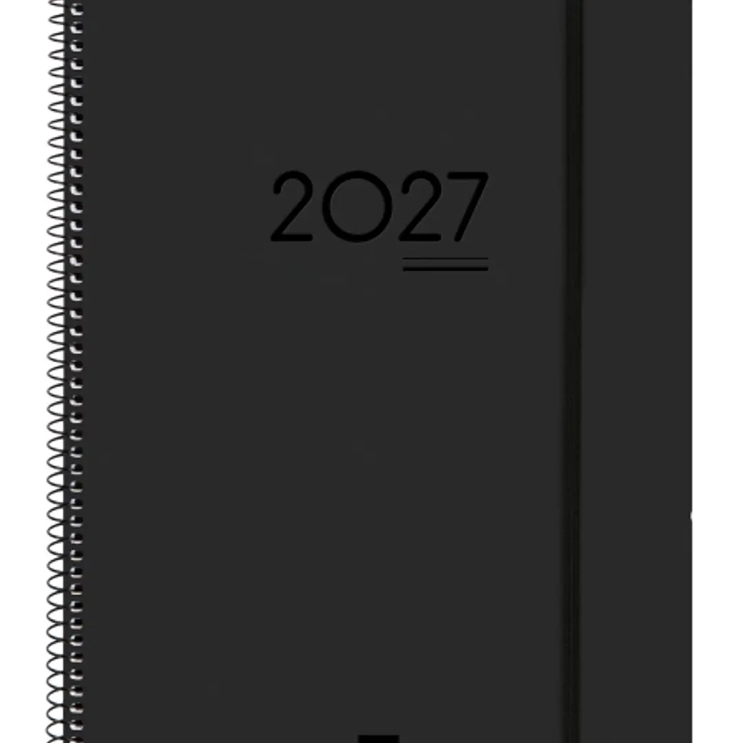 Finocam Ikon Agenda de Espiral Internacional - 16 Meses - Semana Vista Vertical - Formato E40 - 210x297mm - Tapas de PP - Papel de 80g/m2 - Goma Elast 1