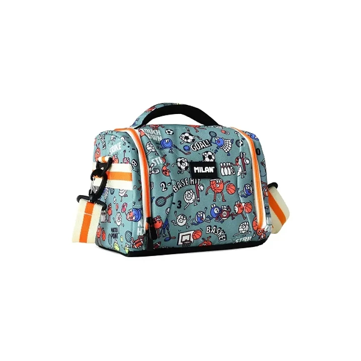 Milan Sports Bolsa Isotermica Porta Alimentos de 5L - Gran Capacidad - Apertura Total - Bolsillo Interior de Malla - Correa Regulable - Medidas 24.5x2 1