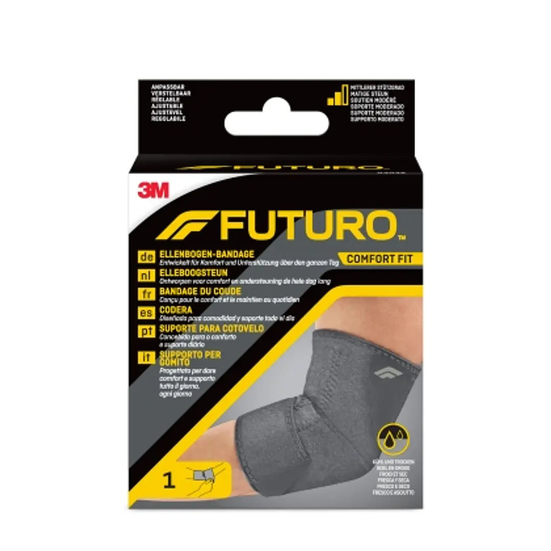 Futuro Comfort Codera - Ajustable (20.3 - 40.6cm) - Transpirable - Aisla la Humedad - Elastico - Color Gris 1