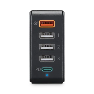 Hama Cargador de Pared - Potencia 51W - Cable 1.2m - Power Delivery - Qualcomm - Indicador LED - 4x USB-A - Color Negro