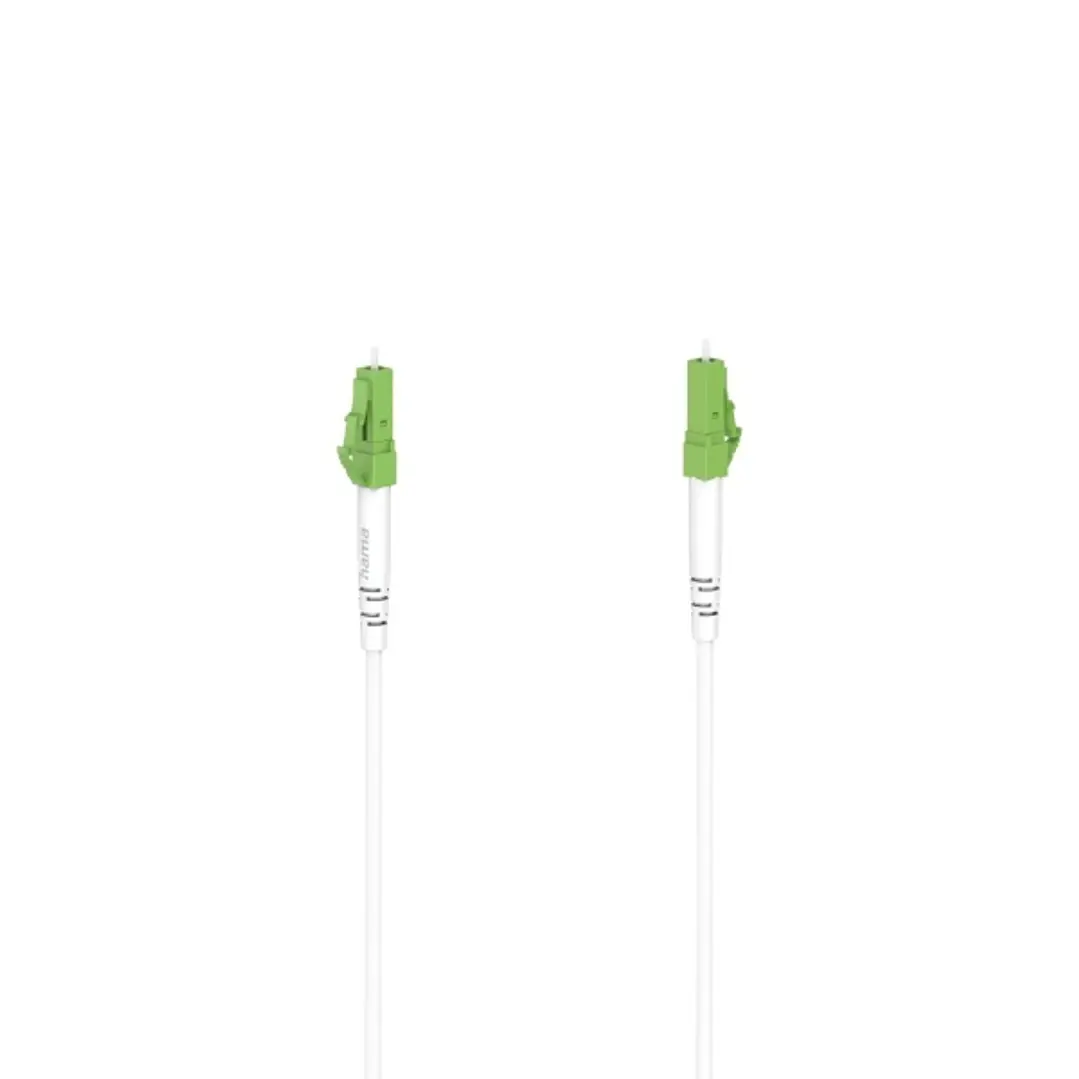 Hama Essential Cable de Fibra Optica Monomodo - Longitud 9m - Transmision hasta 10Gbit/s - Conector LC/APC - Color Blanco 1