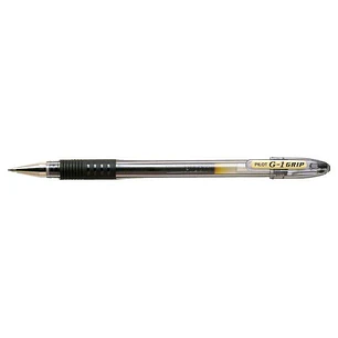 Pilot Boligrafo de Gel G1 Grip - Recargable - Grip de Goma - Punta de Bola 0.5mm - Trazo 0.3mm - Cuerpo Transparente - Color Negro