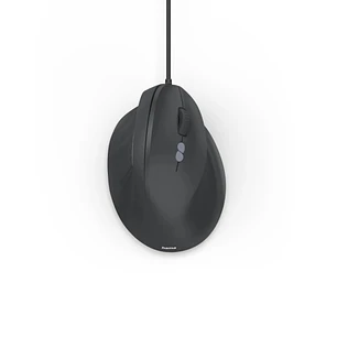 Hama ECM-500R Raton Optico Vertical para Diestros 1800dpi - Cable 180cm - Ergonomico - 7 Botones - Silencioso - 7.1x8.6x11.5cm - Color Negro