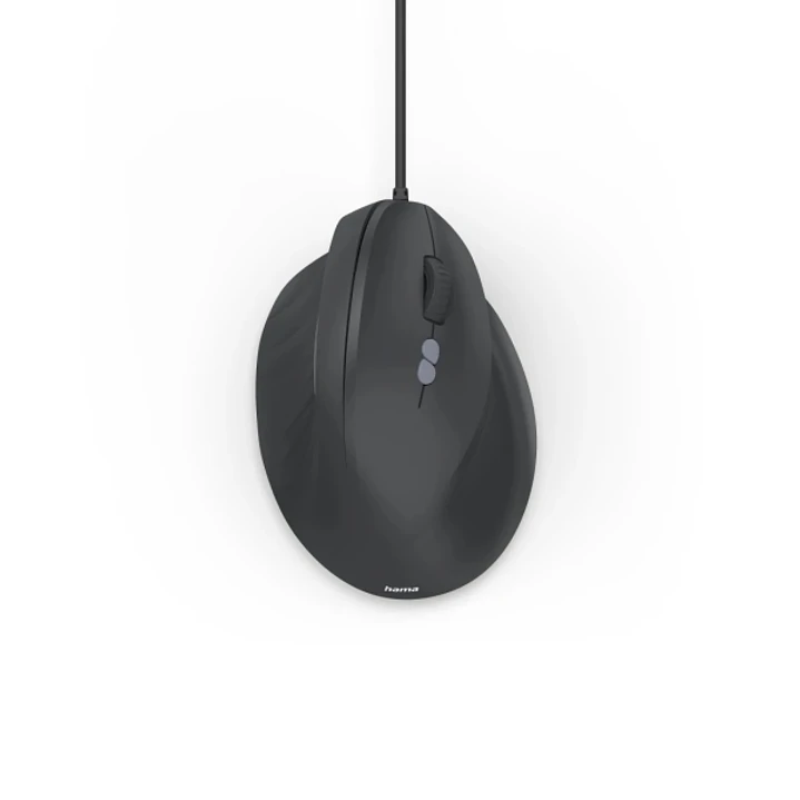 Hama ECM-500R Raton Optico Vertical para Diestros 1800dpi - Cable 180cm - Ergonomico - 7 Botones - Silencioso - 7.1x8.6x11.5cm - Color Negro 1