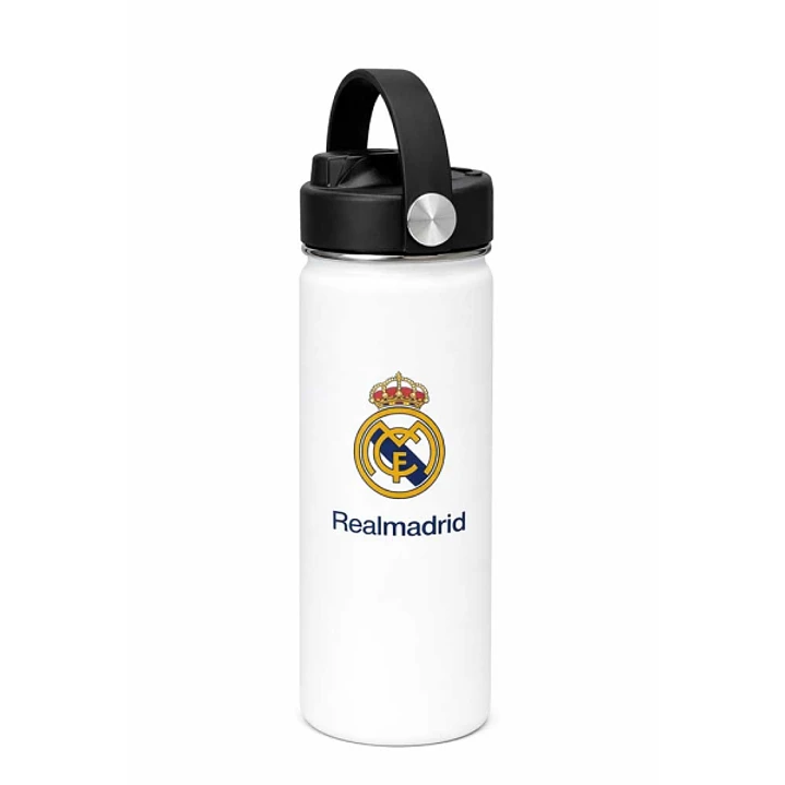 Safta Real Madrid Botella Isotermica - Capacidad 530ml - Pajita Interior - Revestimiento Interior de Cobre - Tapa Antifugas - 12h Caliente - 24h Frio  1