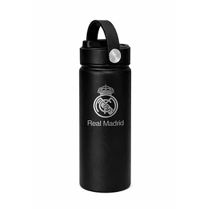 Safta Real Madrid Botella Isotermica - Capacidad 530ml - Pajita Interior - Revestimiento Interior de Cobre - Tapa Antifugas - 12h Caliente - 24h Frio 