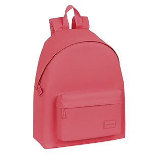 Safta Basic Mochila - Bolsillo Frontal - Hombreras Acolchadas - Doble Tirador en Cremallera - Asa Superior - 330x150x420mm - Color Rosa