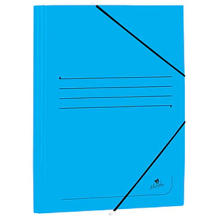 Mariola Carpeta de Carton Estucado con Solapas Folio 500gr/m2 - Medidas 34x25x1cm - Cierre con Goma Elastica - Color Azul