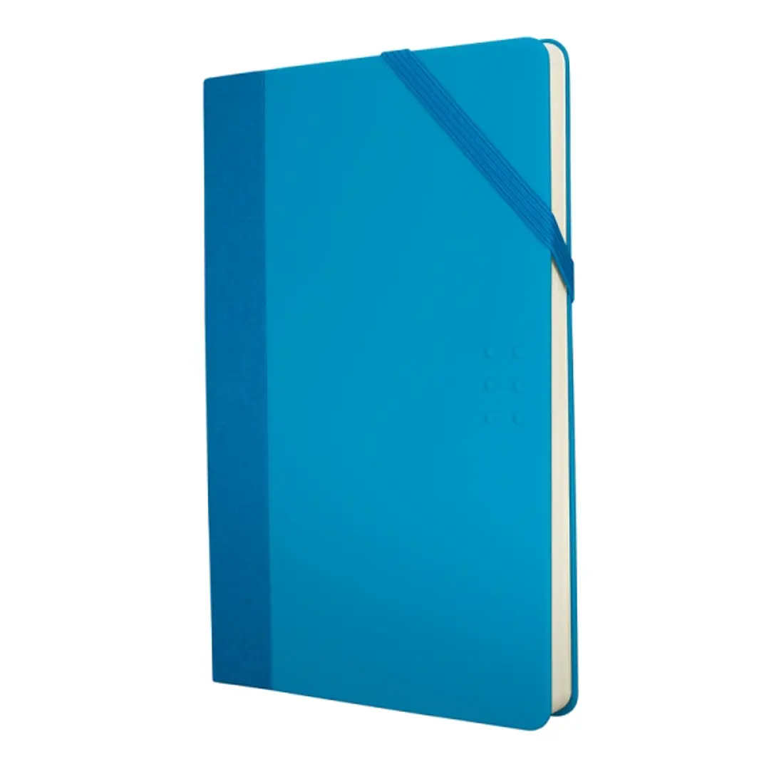 Milan Paperbook Colours Libreta Mediana - Papel Liso - 208 Hojas de 80g - Cierre Elastico - Color Azul 1