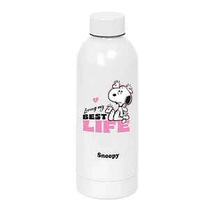 Safta Snoopy Botella Isotermica - Capacidad 500ml - Cierre Hermetico - Acero Inoxidable - 6h Caliente - 12h Frio - 7x22.5cm - Color Rosa