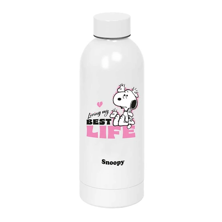 Safta Snoopy Botella Isotermica - Capacidad 500ml - Cierre Hermetico - Acero Inoxidable - 6h Caliente - 12h Frio - 7x22.5cm - Color Rosa 1