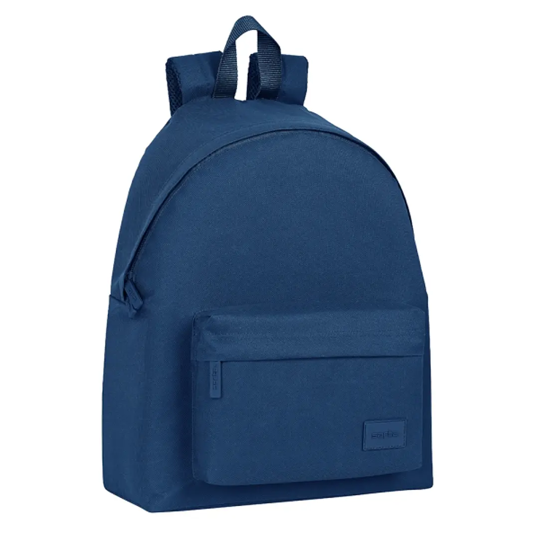 Safta Basic Mochila - Bolsillo Frontal - Hombreras Acolchadas - Doble Tirador en Cremallera - Asa Superior - 18L - 330x150x420mm - Color Azul Marino 1