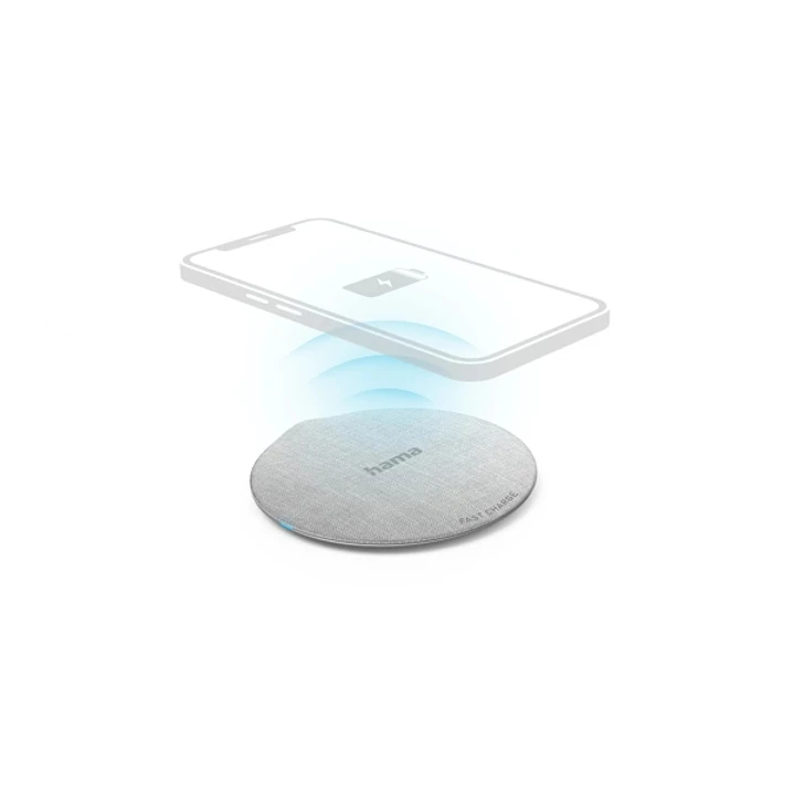 Hama QI-FC10 Metal Cargador Inalambrico - Potencia 10W - USB-C - Indicador LED - Carga Rapida - Color Blanco 1