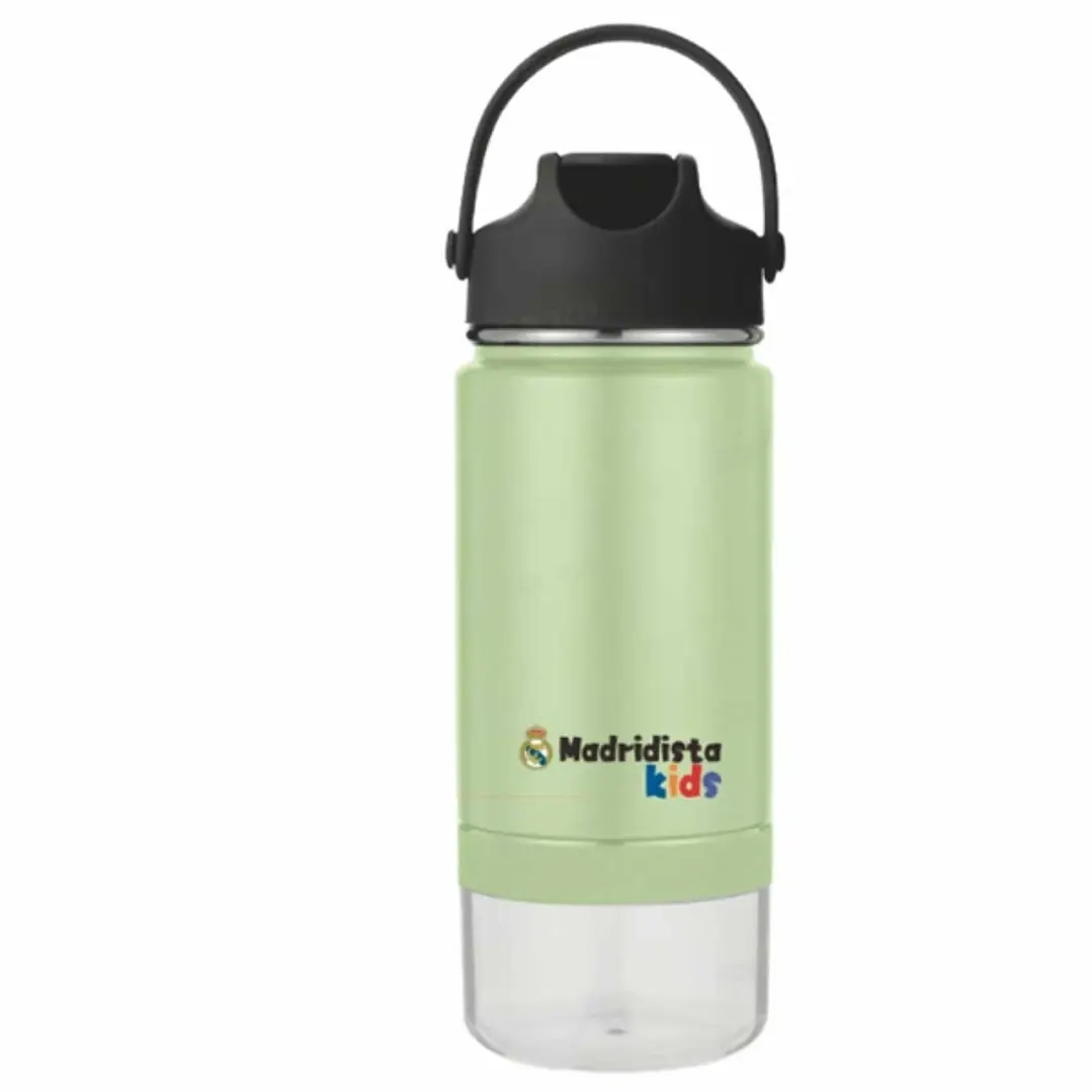Safta Real Madrid Botella Isotermica - Capacidad 420ml - Pajita Interior - Revestimiento Interior de Cobre - Tapa Antifugas - 12h Caliente - 24h Frio  1