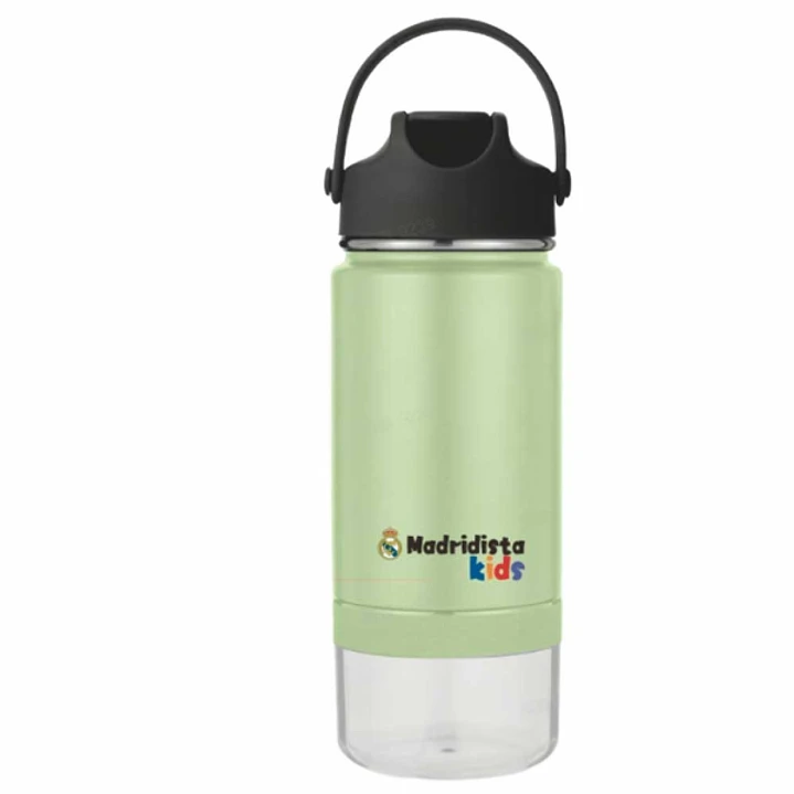 Safta Real Madrid Botella Isotermica - Capacidad 420ml - Pajita Interior - Revestimiento Interior de Cobre - Tapa Antifugas - 12h Caliente - 24h Frio  1